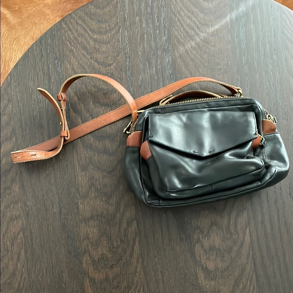 Black Leather Crossbody Bag